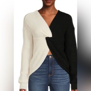 Black and‎ White Knit Sweater